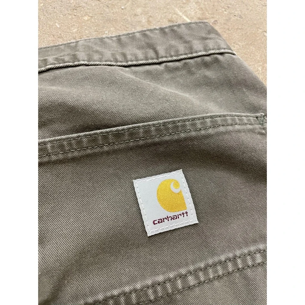Carhartt Pants Mens 31x32 Gray Relaxed Fit Canvas Carpenter Work B324‎ DFE